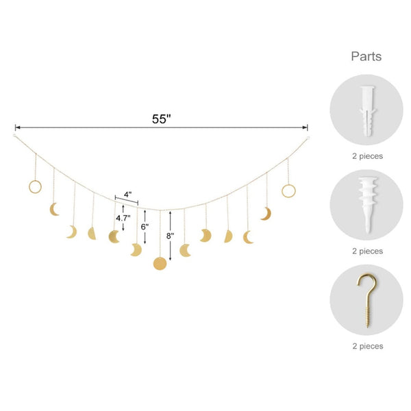 Moon Phase Garland Boho Decor