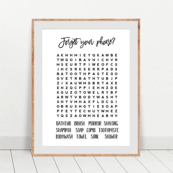 Word Search Compilation of Unframed Canvas
