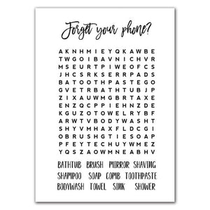 Word Search Compilation of Unframed Canvas